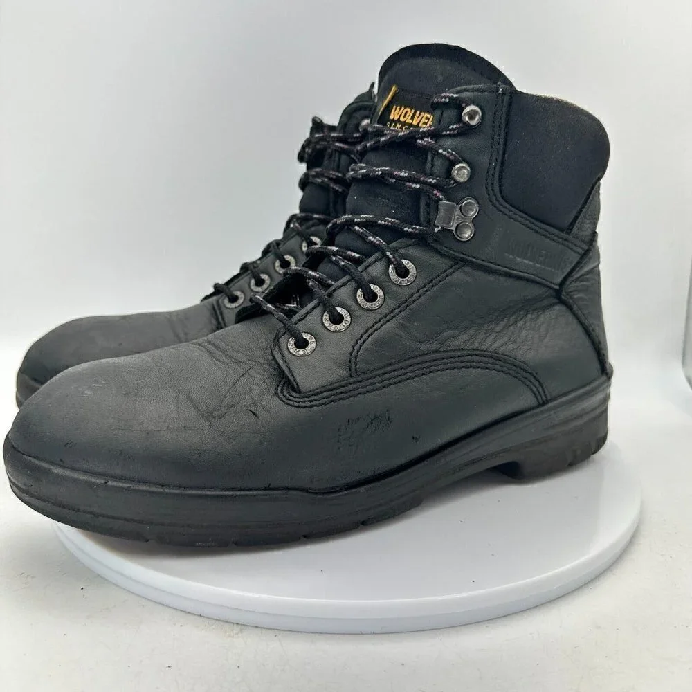 Wolverine Durashocks Men Size 9W Direct Attach Work Boot W03123 Black Leather